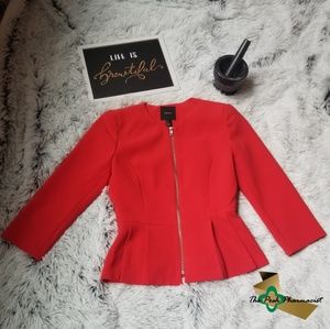 Bright red peplum jacket